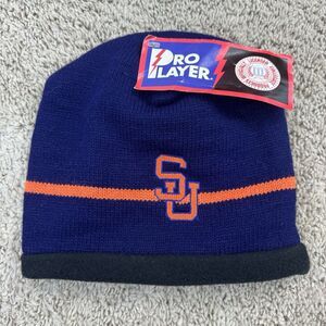 Syracuse Beanie Orange Navy NCAA Vintage Pro Player Knit Non Cuffed‎ Hat
